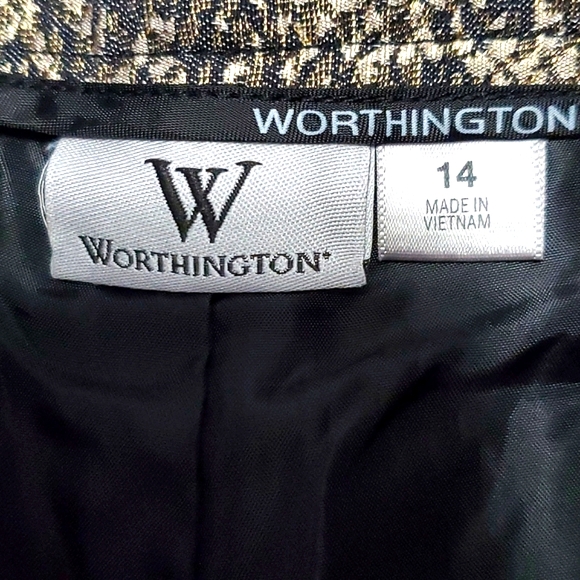 Worthington Black & Gold Snake Print Nightout Evening Ankle Pants - Picture 11 of 12